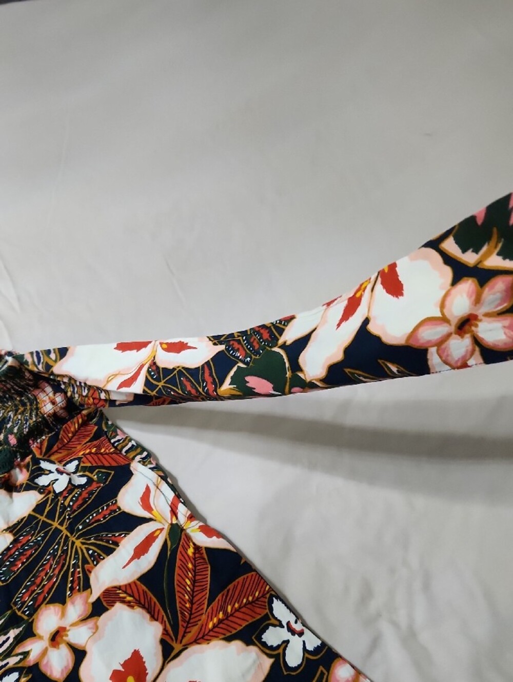 Patrons of Peace Wide Leg Floral Pants — Navy, White, Green, Pink - Picture 3 of 10